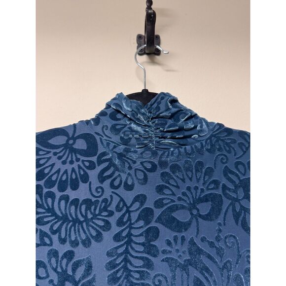 SOFT SURROUNDINGS Walden Velvet Turtleneck Dark Teal Blue, Sz M - Picture 8 of 12